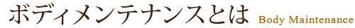 ボディメンテナンスとは