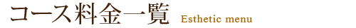 コース料金一覧
